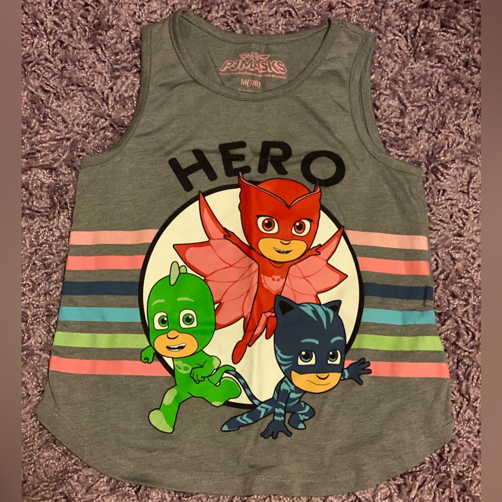 PJ Masks girls buttery soft tank top size M 7/8